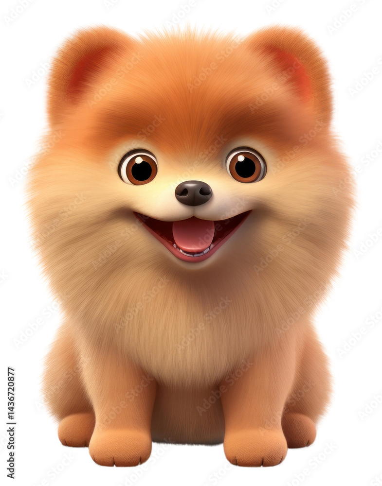 Obraz premium PNG Pomeranian cartoon mammal animal.