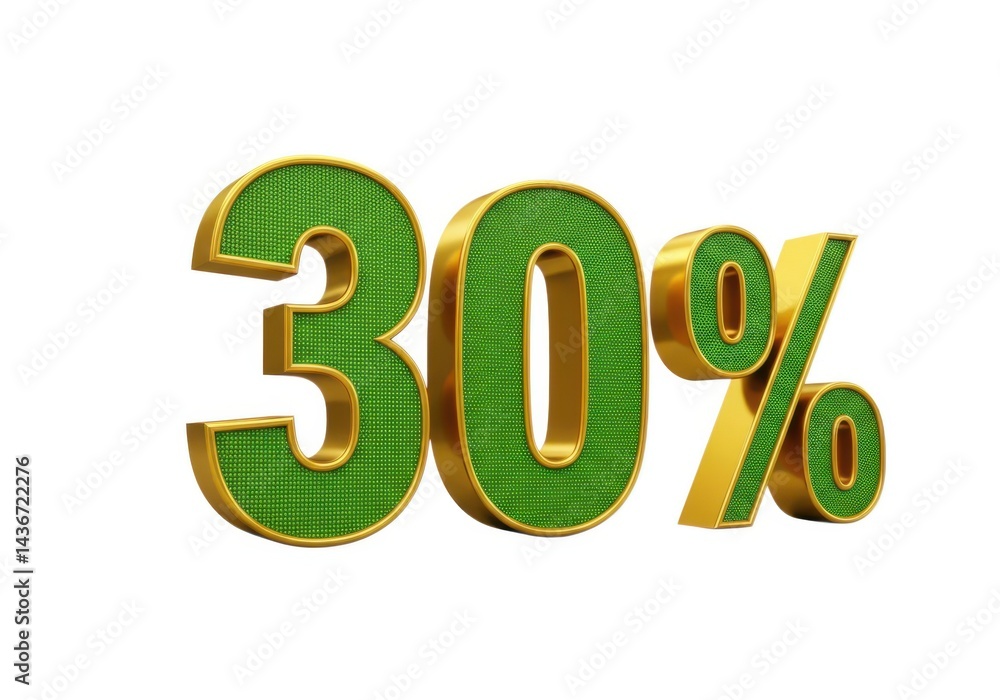 Get thirty percent off sale promotion with green and gold design element Get thirty percent off sale promotion with green and gold design element