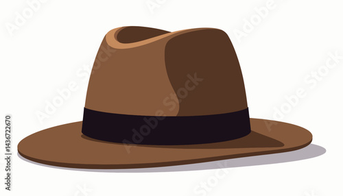 Stylish brown hat design on white background, minimalist aesthetic