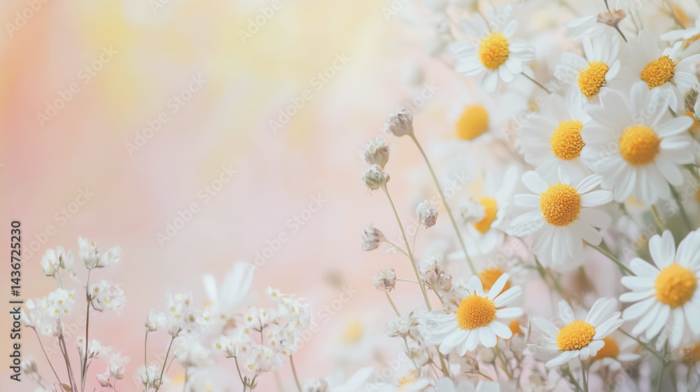watercolor botanical Chamomile flowers texture template background.Elegant wedding invitation card background . Minimal hand painted Design for wedding or Valentine's Day watercolor botanical Chamomile flowers texture template background.Elegant wedding invitation card background . Minimal hand painted Design for wedding or Valentine's Day