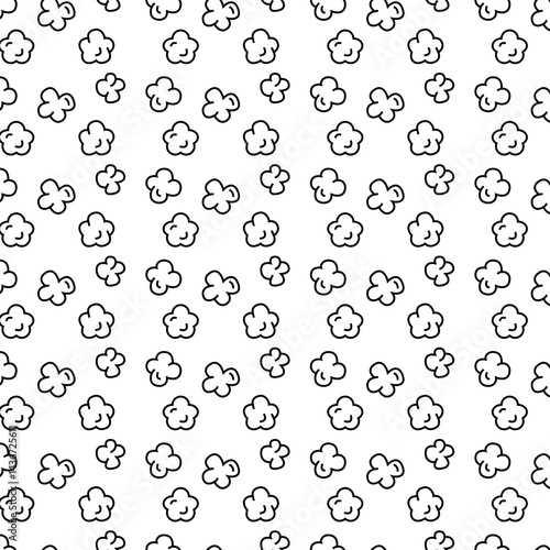 Popcorn outline doodle pattern. Perfect for food-themed designs, popcorn packaging, wallpapers, fabrics, scrapbooks, or children's products