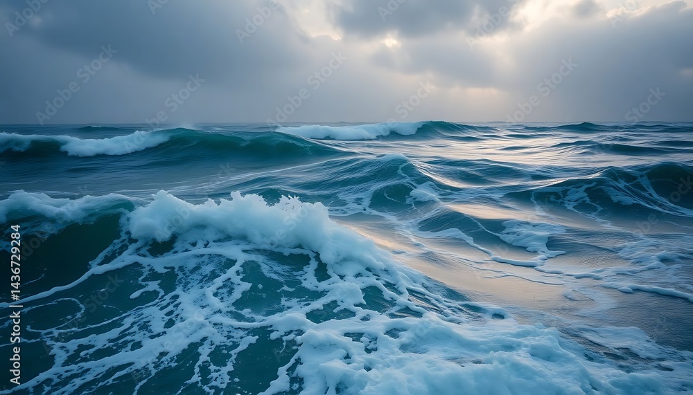 Fototapeta premium large body of water with waves coming in