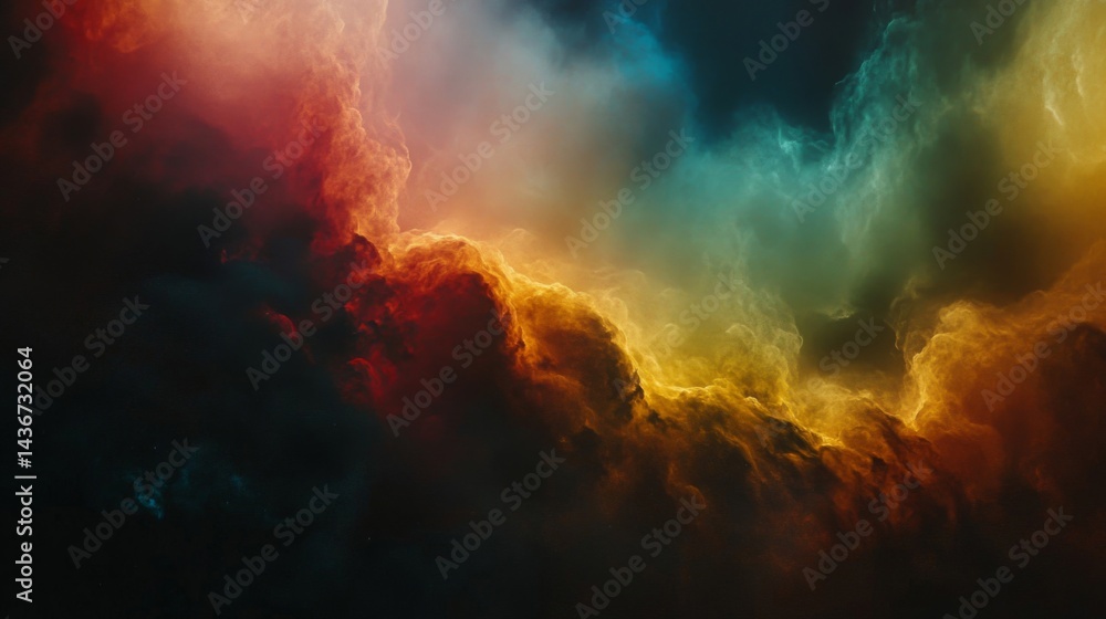 Cosmic Nebula in Vibrant Hues Cosmic Nebula in Vibrant Hues