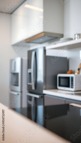 Wallpaper Mural kitchen with stainless steel appliances and white counter tops Torontodigital.ca