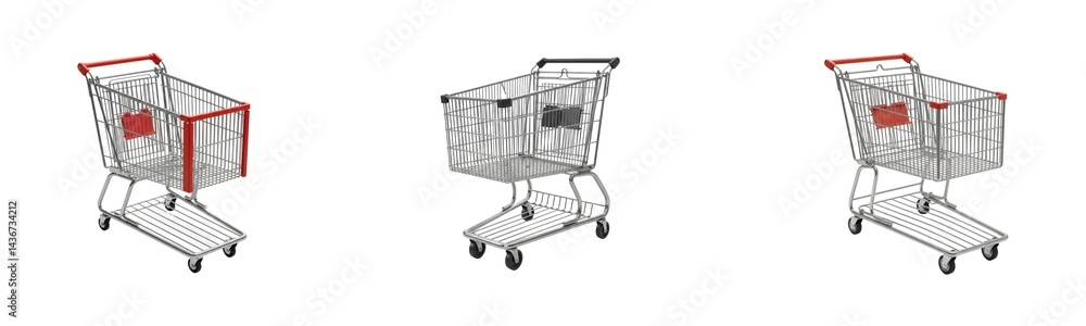 Set of shopping carts isolated on transparent background, grocery cart, supermarket cart, shopping trolley, retail cart, cart set, cart collection, empty shopping cart Set of shopping carts isolated on transparent background, grocery cart, supermarket cart, shopping trolley, retail cart, cart set, cart collection, empty shopping cart
