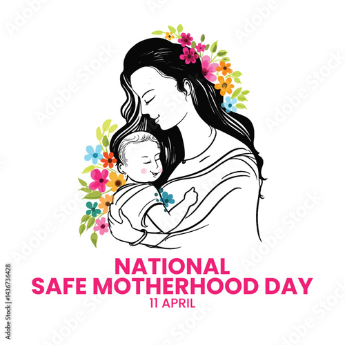 National Safe Motherhood Day
April 11th, Social Media Design Vector Templates, Family, Love, Home, Just Born 
