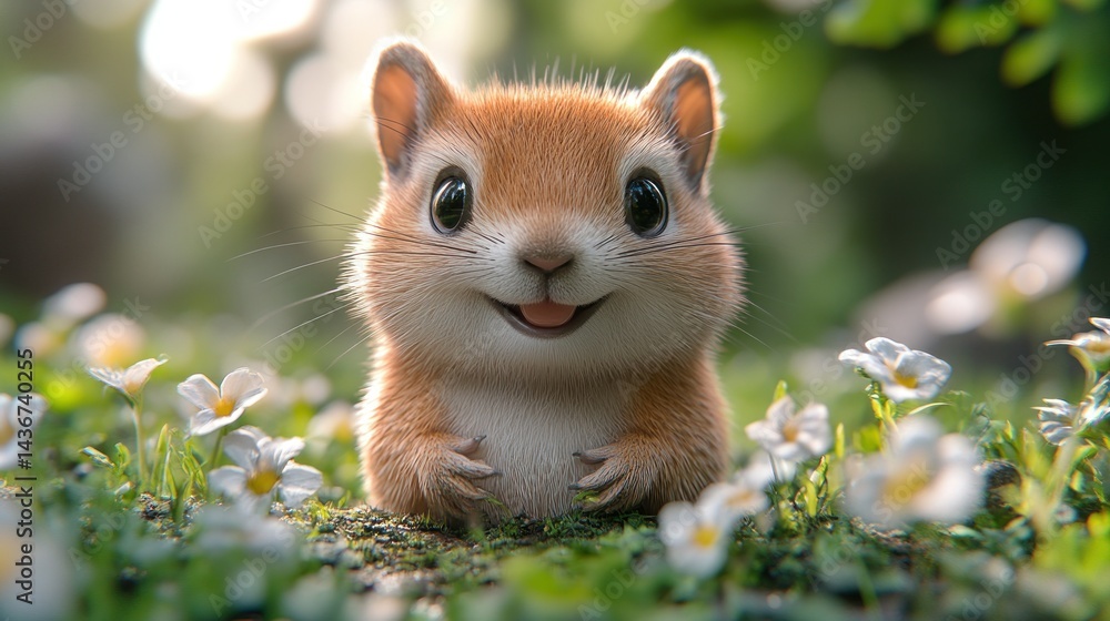 Cute chipmunk in a garden Cute chipmunk in a garden