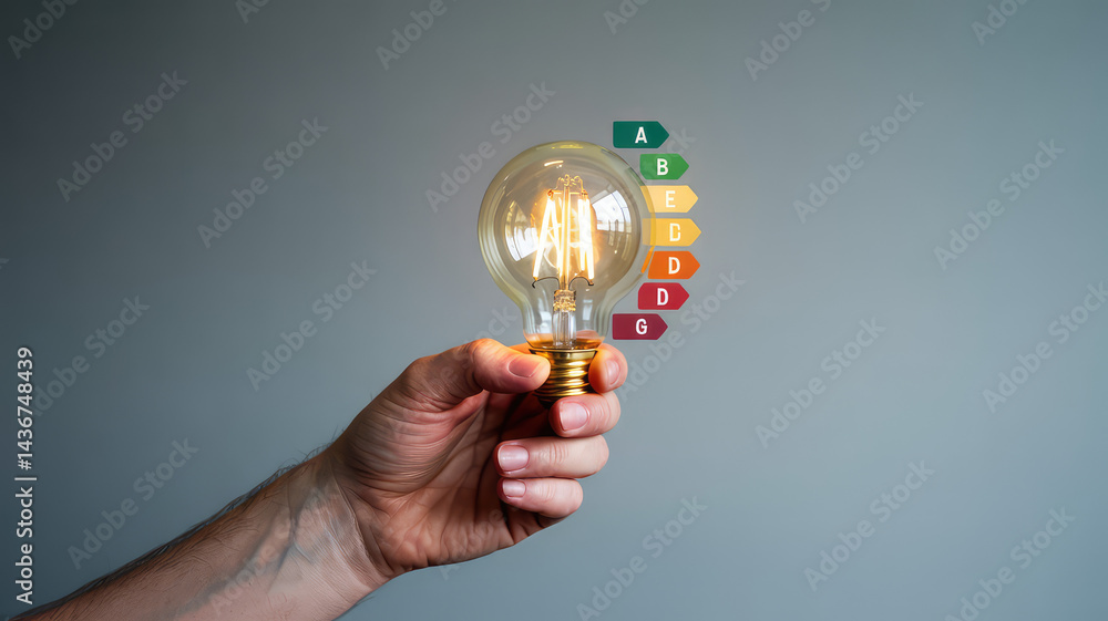 Illuminating Idea: A hand holds a glowing light bulb, symbolizing innovation and eco-friendly energy efficiency. Beside the light bulb. Illuminating Idea: A hand holds a glowing light bulb, symbolizing innovation and eco-friendly energy efficiency. Beside the light bulb.