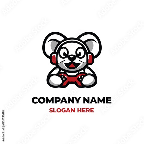 Playful gamer mouse logo