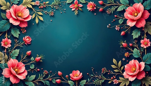 Intricate floral damask, swirling vines & leaves, home decor, elegant, botanical