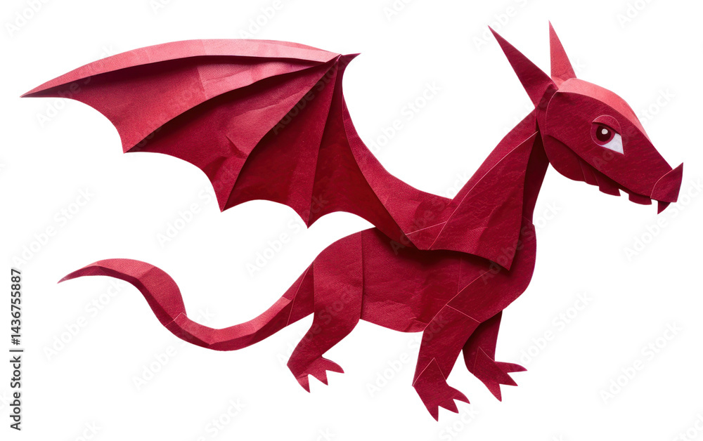 Obraz premium PNG Dragon paper origami art.