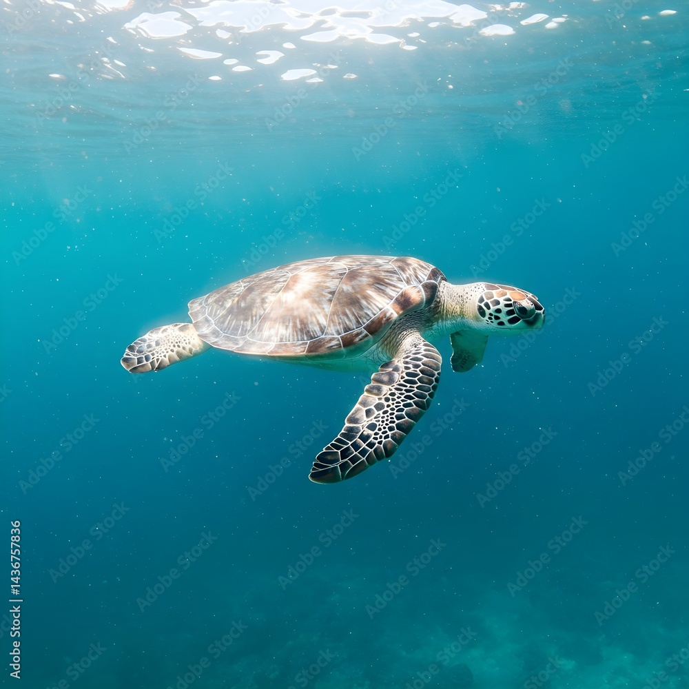 Obraz premium sea turtle swimming