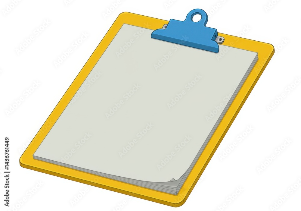 Clipboard with paper illustration for notes list and organization Clipboard with paper illustration for notes list and organization