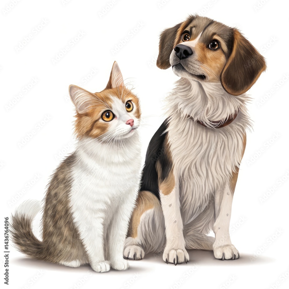 two golden retriever puppies isolated on white two golden retriever puppies isolated on white