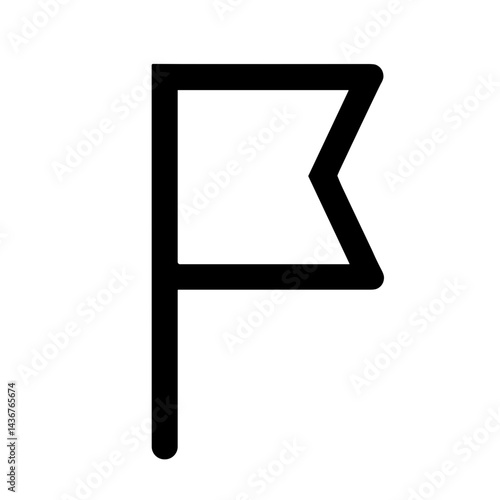 Minimalist triangular flag icon representing checkpoint victory conquest and milestone in gaming and quests