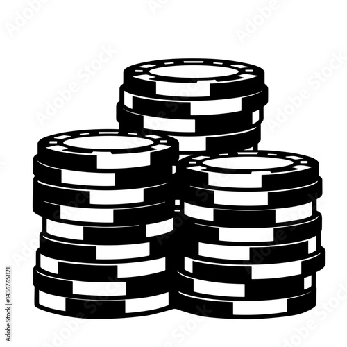 Stack of poker chips icon representing casino gambling gaming risk high stakes betting currency entertainment and poker adventures