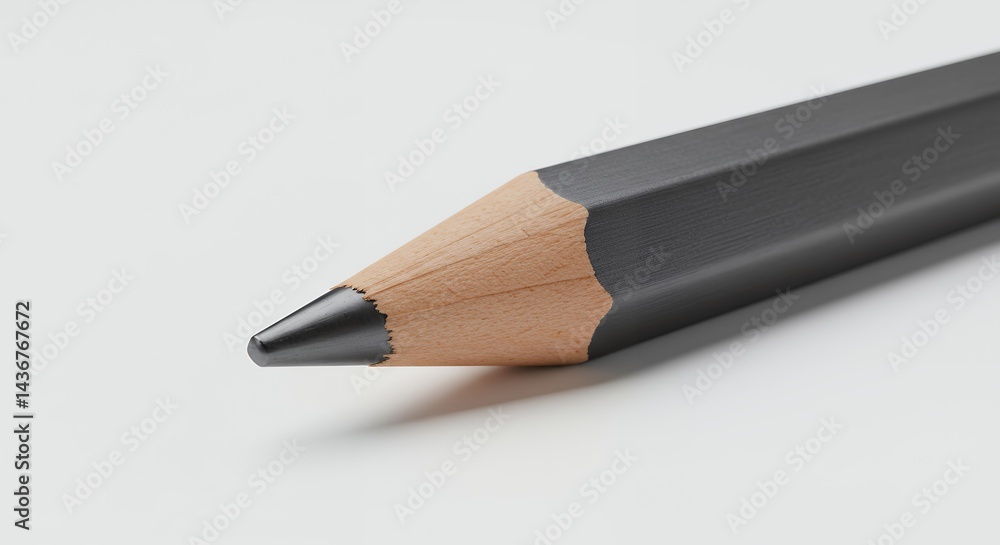 Obraz premium Close-up of Gray Pencil Point on White Background for Drawing