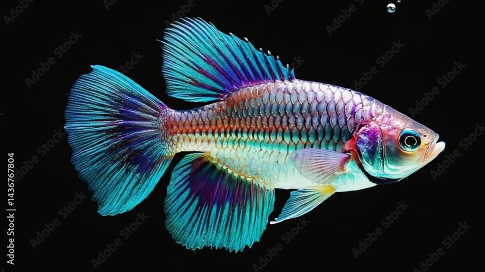 Vibrant Betta Fish in Aquarium