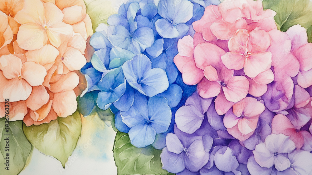 watercolor botanical Hydrangea flowers texture template background.Elegant wedding invitation card background . Minimal hand painted Design for wedding or Valentine's Day watercolor botanical Hydrangea flowers texture template background.Elegant wedding invitation card background . Minimal hand painted Design for wedding or Valentine's Day