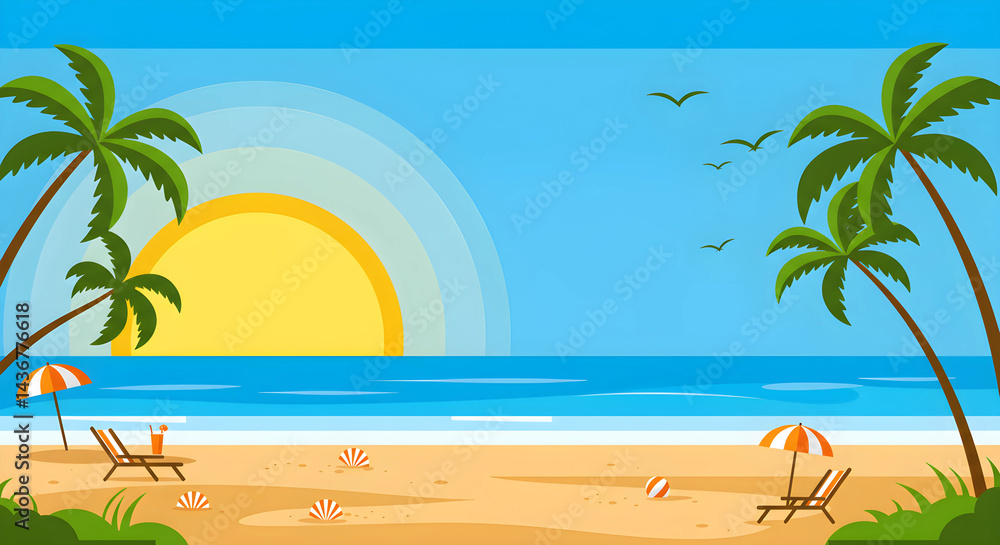 Obraz premium Bright beach ball resting on the sandy shore