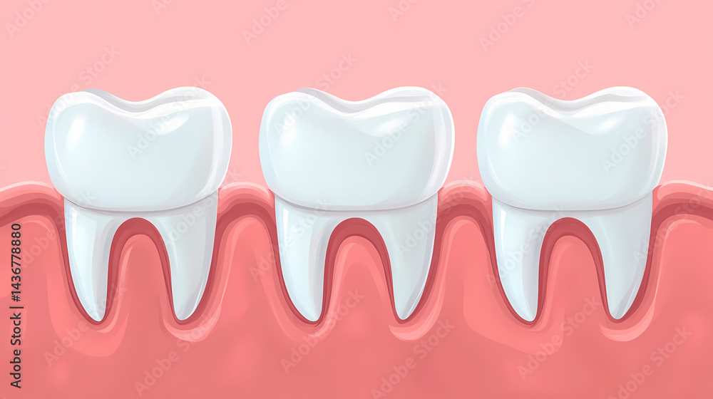 Illustration of dental implants showcasing a tooth gap with an implant placed, highlighting gum and bone structure. Voidstem Crown. Illustration Illustration of dental implants showcasing a tooth gap with an implant placed, highlighting gum and bone structure. Voidstem Crown. Illustration