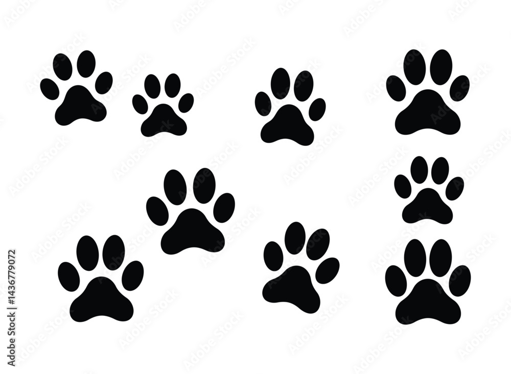 Fototapeta premium High-Quality Wildlife Track Icon Collection for Nature and Pet-Themed Projects