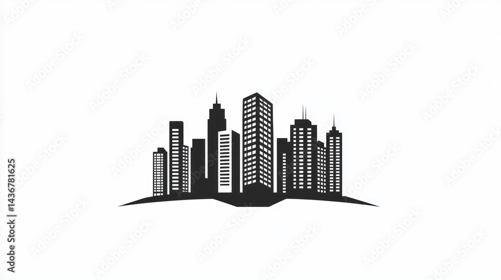 Naklejka premium Cityscape skyline, urban landscape, buildings, development, modern city