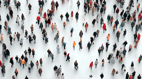 <Crowd of People in Busy Urban Street: A Multicultural Cityscape Capturing Diversity and Sociocultural Dynamics>