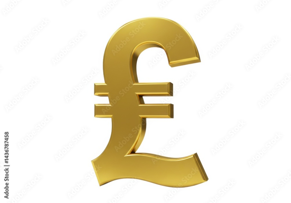 Fototapeta premium Golden pound sterling currency symbol finance investment illustration