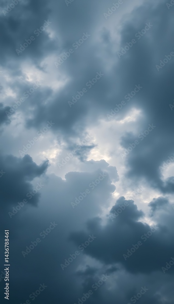 Obraz premium plane flying through a cloudy blue sky