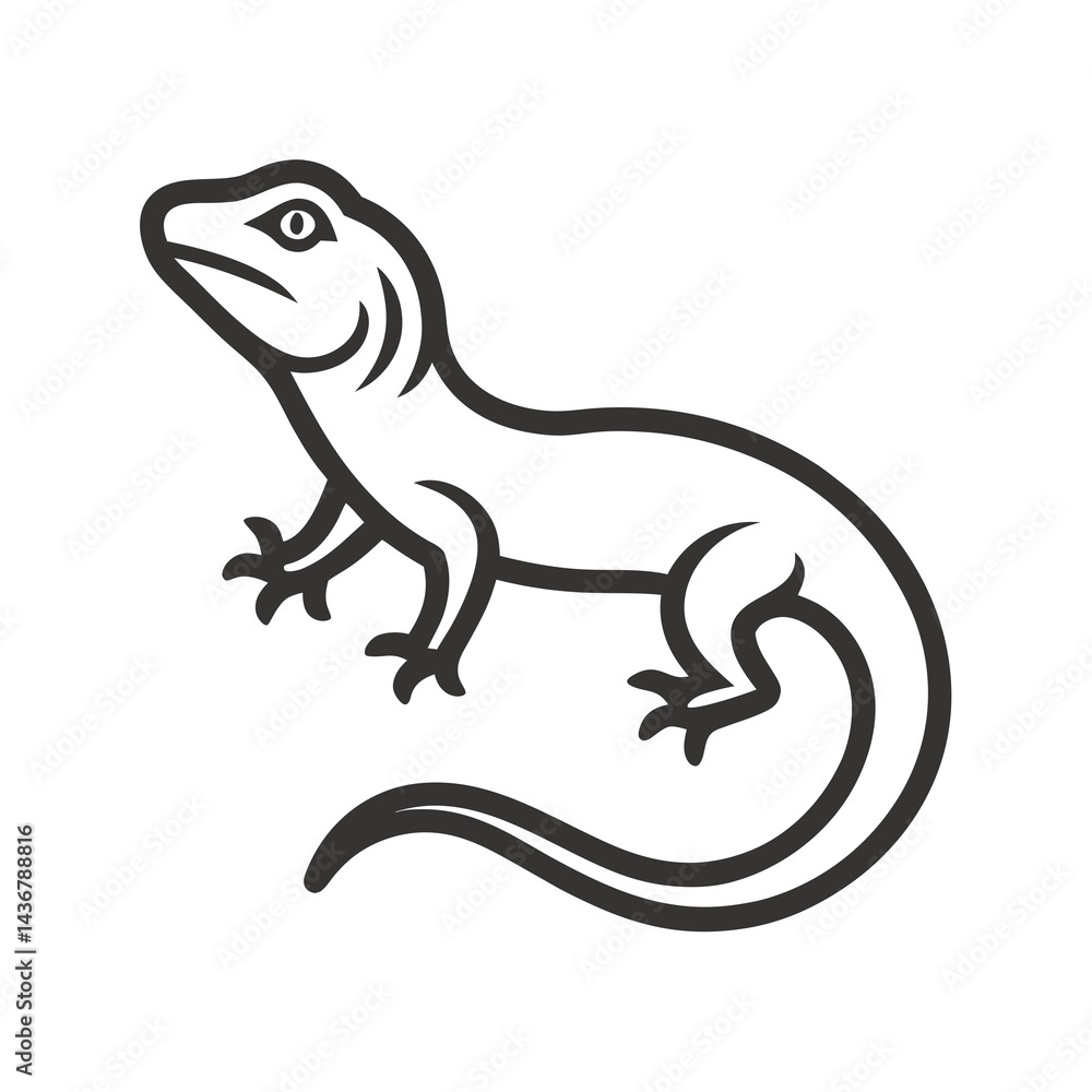 Fototapeta premium lizard on white background