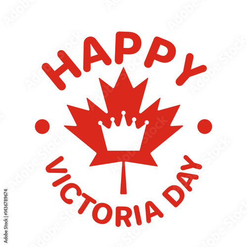 Obraz na płótnie Happy Victoria Day National holiday in Canada typography poster. Vector template for banner, badge, greeting card, flyer, etc w salonie