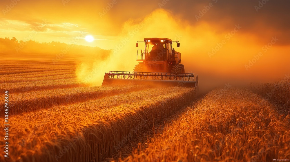 Fototapeta premium Golden harvest sunrise