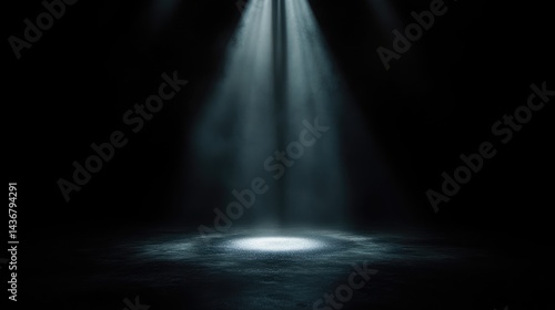 Empty stage lit by spotlight