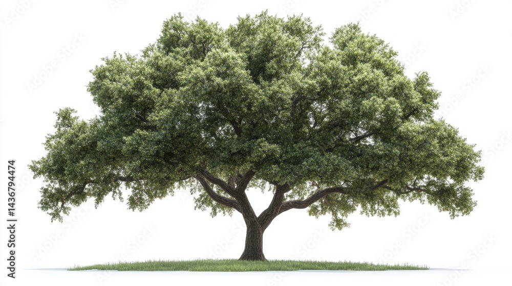 Fototapeta premium Lush tree on white background, isolated nature image