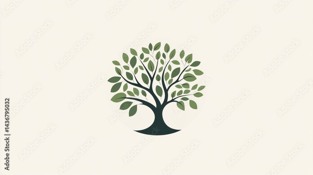 Tree logo design on neutral background Tree logo design on neutral background