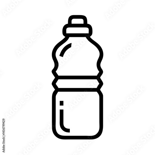 Water bottle icon in outline style for hydration, fitness, and outdoor activities concept