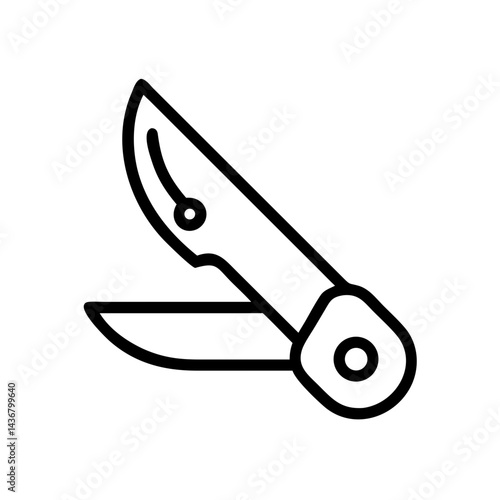 Pocket knife icon in outline style for utility, outdoor, and adventure concept