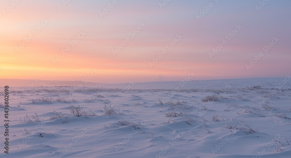 Winter landscape with sunrise - photo Winter landscape with sunrise - photo