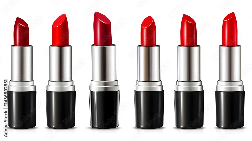 Fototapeta premium Set of Various Lipsticks Isolated on White Background