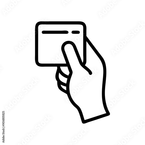 Hand holding credit card icon for payment, financial transaction concept