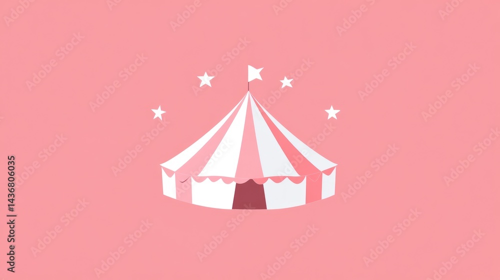 Fototapeta premium Pink Circus Tent Illustration