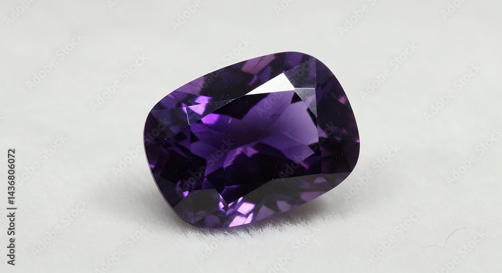 Amethyst Gemstone Close-Up on White Background for Jewelry Design Projects Amethyst Gemstone Close-Up on White Background for Jewelry Design Projects