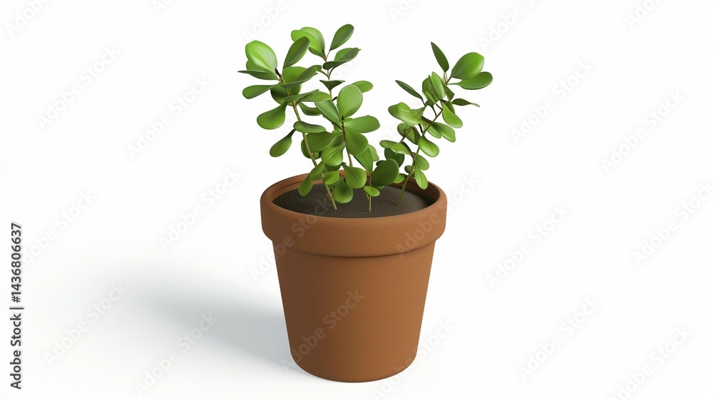 Photorealistic image of a solar window flower pot light on a white background Photorealistic image of a solar window flower pot light on a white background
