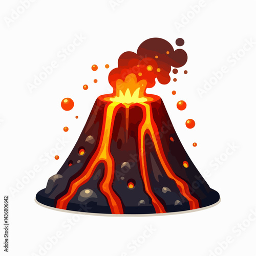 lava and magma mountain vector illustration