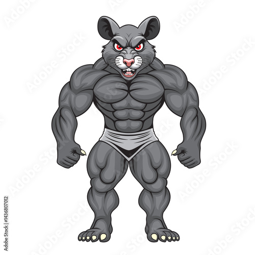 strong rat mascot vector illustration design