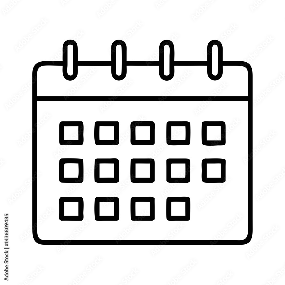 Calendar Reminder Icon in Minimalist Style Calendar Reminder Icon in Minimalist Style