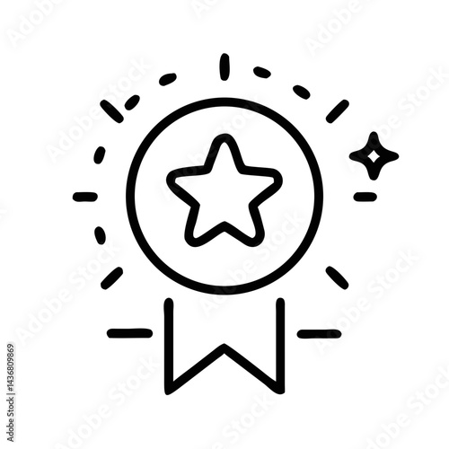 Daily Reward Badge with Star and Ribbon Design  