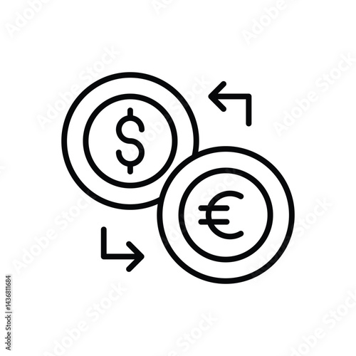 Currency Exchange icon vector stock illustration