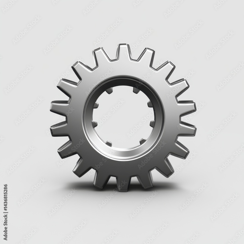 Close-up of a metallic gear, representing engineering and mechanical concepts in a minimalist setting. Close-up of a metallic gear, representing engineering and mechanical concepts in a minimalist setting.
